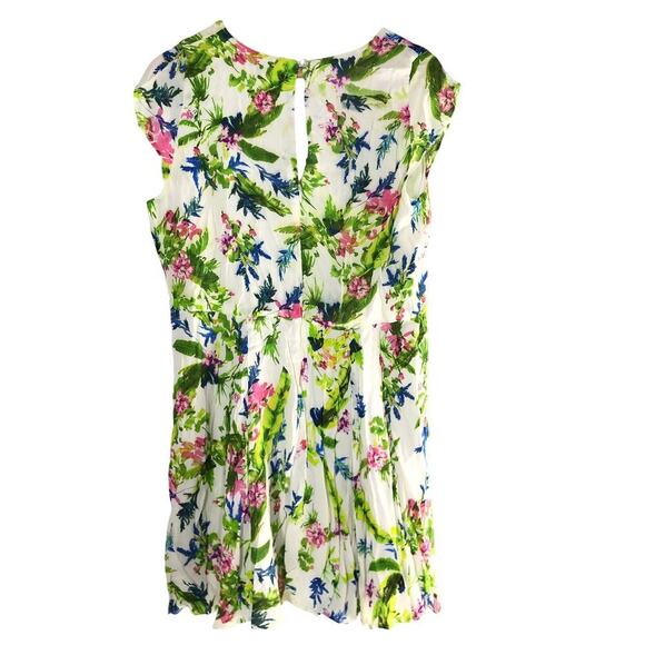 ROAM Positano Dress Tropical Floral Cap Sleeve V-Neck A-Line Mini Dusty White XL - Picture 5 of 9